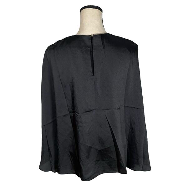 NEW TUCKERNUCK Black Satin Twill Selma Cape Blouse   Size: M - Picture 7 of 8